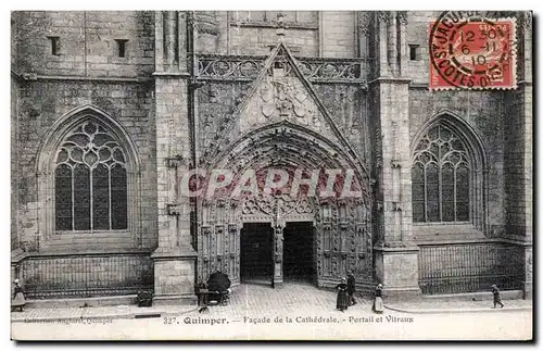 Cartes postales Quimper Facade de la Cathedrale