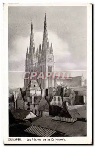 Ansichtskarte AK Quimper Les fleches de la Cathedrale