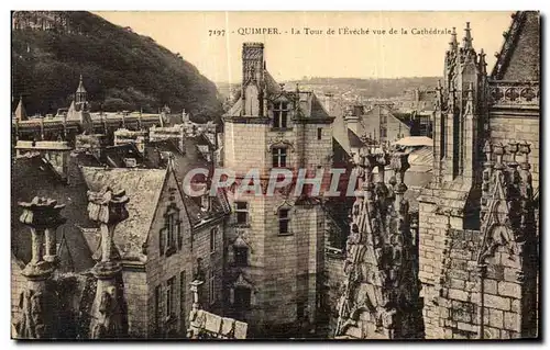 Cartes postales Quimper La Tour de l Eveche vue de la Cathedrale