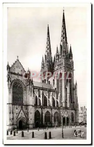 Ansichtskarte AK Quimper La Cathedrale Cote Nord