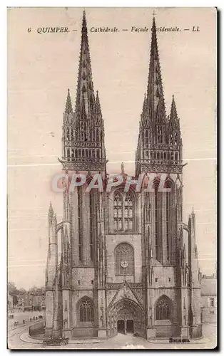 Cartes postales Quimper Cathedrale Facade