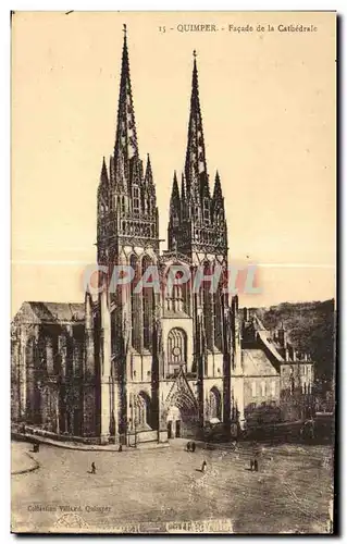 Cartes postales Quimper Facade de la Cathedrale