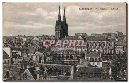 Cartes postales Quimper Vue generale l Eveche