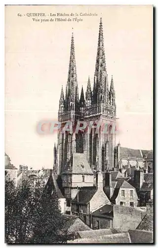 Ansichtskarte AK Quimper Les Fleches de la Cathedrale vue prise de l Hotel de l Epee