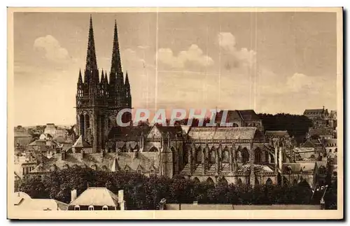 Ansichtskarte AK Quimper Finistere La Cathedrale vue du Frugy