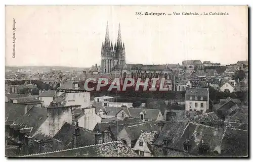 Cartes postales Quimper Vue generale la Cathedrale