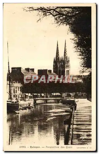 Ansichtskarte AK Quimper Perspective des Quais