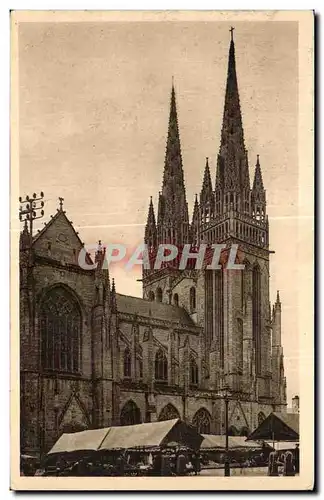 Ansichtskarte AK Quimper La Douce France Bretagne Quimper Finistere La Cathedrale cote nord