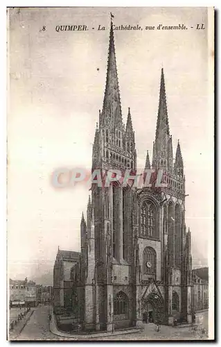 Cartes postales Quimper la Cathedrale vue d Ensemble