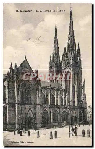 Ansichtskarte AK Quimper la Cathedrale Cote Nord