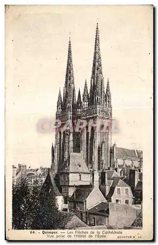 Ansichtskarte AK Quimper Les Fleches de la Cathedrale Vue prise de l Hotel de l Epee