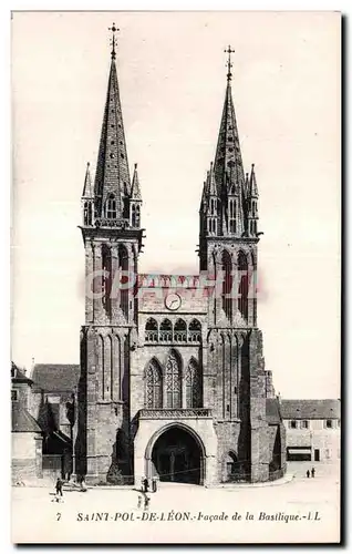 Cartes postales Saint Pol de Leon Facade de la Basilique