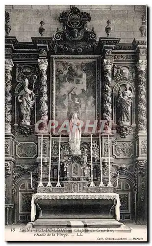 Ansichtskarte AK Saint Pol de Leon Chapelle du Creisker Retable de la vierge