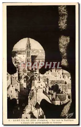 Ansichtskarte AK Saint Pol de Leon Finistere vue Vers la Basilique Creisker