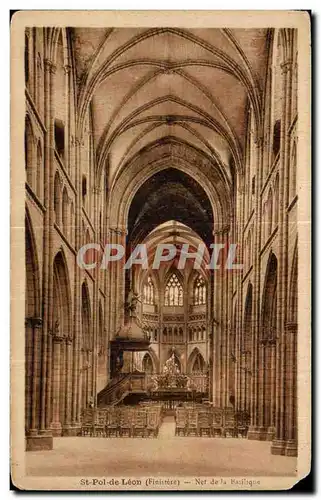 Cartes postales Saint Pol de Leon Nef de la Basilique