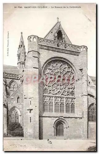 Ansichtskarte AK Saint Pol de Leon La Rosace de la Cathedrale