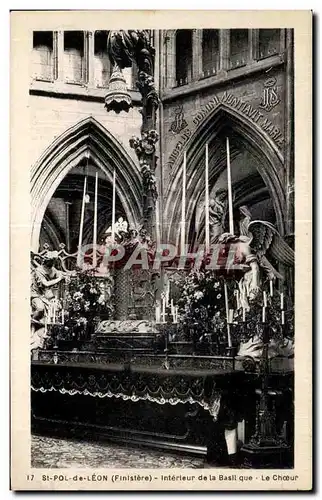 Ansichtskarte AK St Pol de Leon Finistere Interieur de la Basilique le choeur