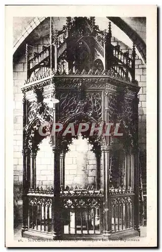 Cartes postales Saint Pol de Leon Finistere Les fonts baptismaux