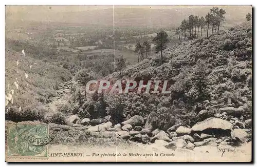 Cartes postales Saint Herbot vue generale de la Riviere apres la Cascade