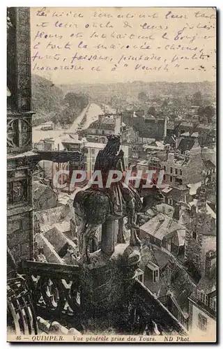 Cartes postales Quimper Vue generale prise des Tours