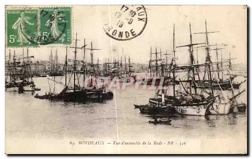 Cartes postales Bordeaux Vue d Ensemble de la Rade Bateaux