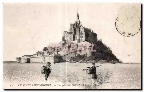 Cartes postales Le Mont Saint Michel Vue generale pecheurs