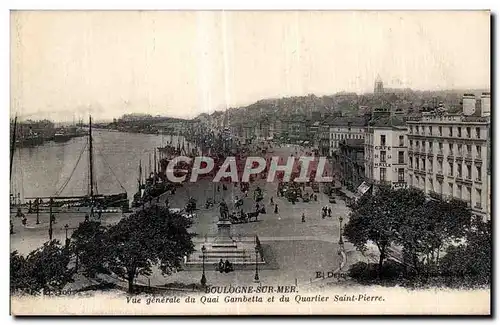 Cartes postales Boulogne sur mer Vue generale du Quai Gambetta et du Quartier Saint Pierre