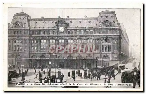 Ansichtskarte AK Paris La Gare Saint Lazare Cote de la Cour du Havre et la Rue d Amsterdam