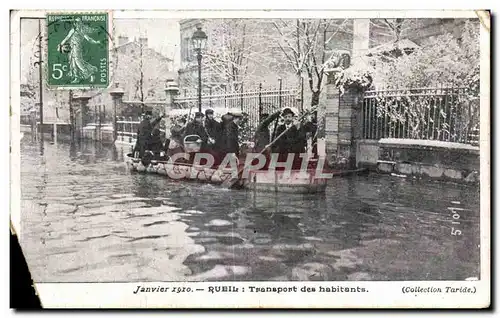 Cartes postales Janvier 1910 Transport des habitants Bois Colombes