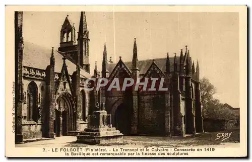 Cartes postales Le Folgoet Le Transept et le calvaire consacree en la basillque est remarquable par la finesse d