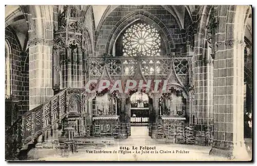 Cartes postales Le Folgoet vue Interieure de l Eglise le jube et la Chaire a Precher