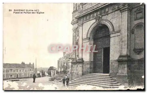 Cartes postales Savenay Loire Inf Place et Portail l Eglise