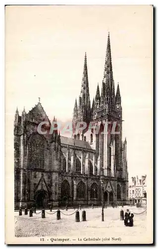 Ansichtskarte AK Quimper la Cathedrale Cote Nord