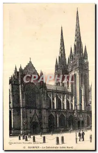 Ansichtskarte AK Quimper La cathedrale cote Nord