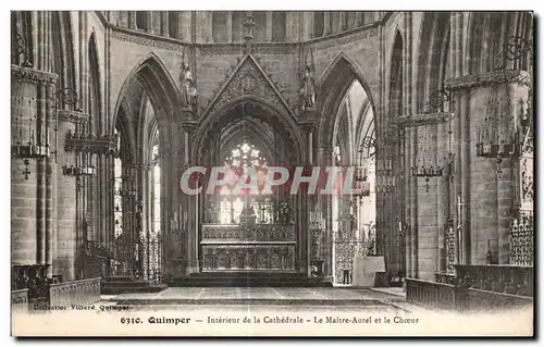 Cartes postales Quimper Interieur de la Cathedrale Le Maitre Autel et le Cheour