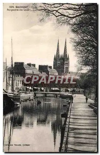 Ansichtskarte AK Quimper Perspective des Quais