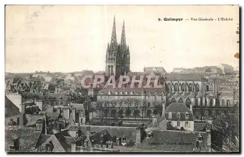 Cartes postales Quimper Vue Generale L Eveche