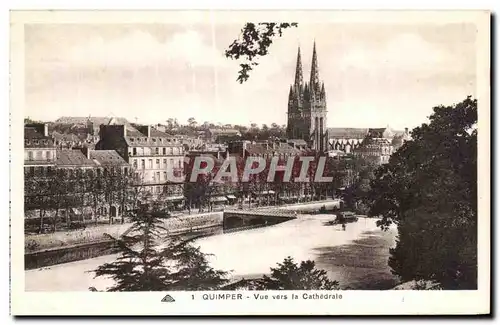 Cartes postales Quimper Vue vers la Cathedrale