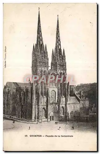 Cartes postales Quimper Facade de la Cathedrale