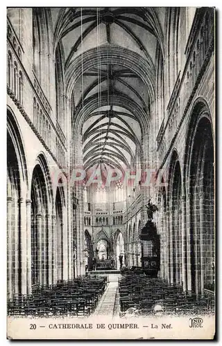 Cartes postales Cathedrale De Quimper La Nef