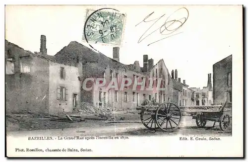 Cartes postales Bazeilles La Grand Rue apres l incendie en 1870