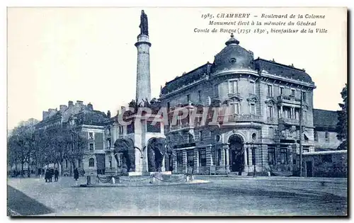 Cartes postales Chambery Boulevard de la Colonne Monument Eleve a la memoire du General Comle de Borgne bienfait