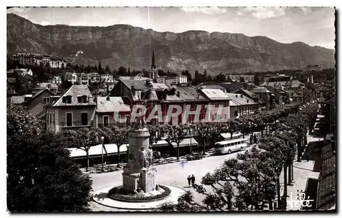 Cartes postales Aix Les Bains Square Boucher Monument Aux Morts Et Rue De Geneve