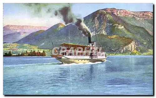 Cartes postales Anncey Le Vapeur France et le Mont Veyrier Bateau