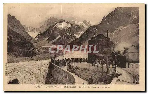 Cartes postales C Chamonix Montenvers la Mer de Glace Train