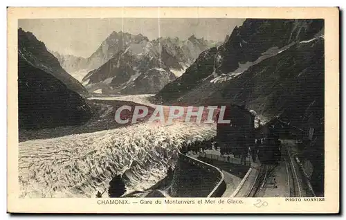 Ansichtskarte AK Chamonix Gare du Montenvers et Mer de Glace Train