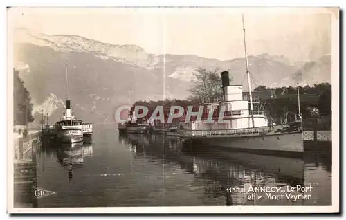 Ansichtskarte AK Annecy Le Port etl Mont Veyrier Bateau