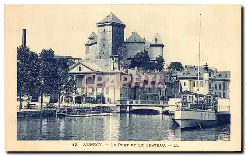 Cartes postales Annecy Le Port Et Le Chateau LL