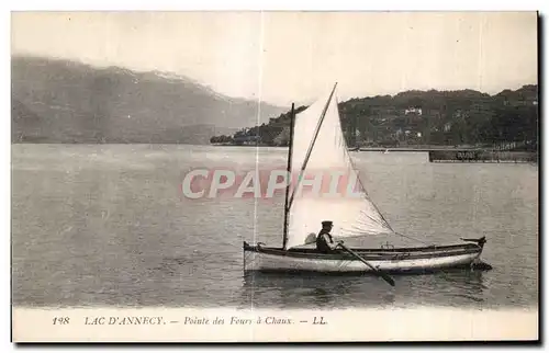 Ansichtskarte AK Lac D Annecy Pointe des Fours a Chaux Bateau