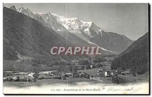 Cartes postales Argentieres et le Mont Blanc